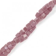 Top Facet kralen Cube 2x2mm Heather purple-pearl shine coating